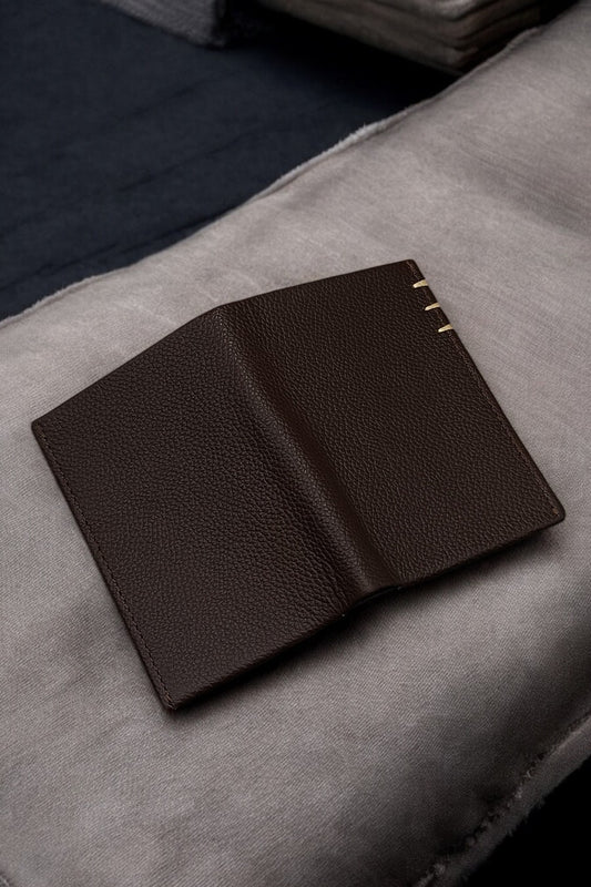 Classic brown Textured Compact Wallet – Unisex