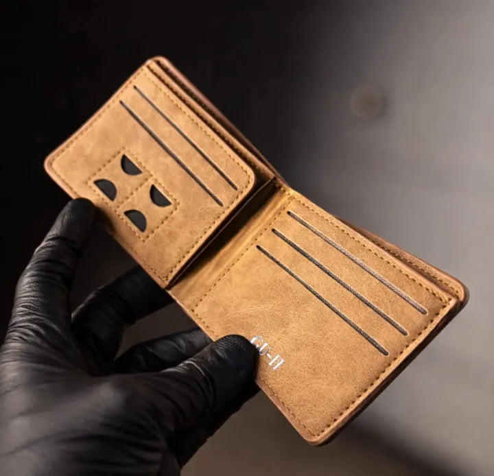 Premium Personalized Men's Bifold Wallet mustard color