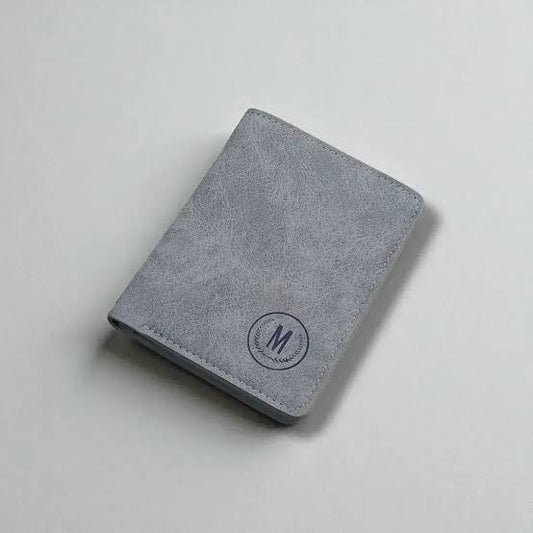 Premium Personalized Men's Bifold Wallet  charcoal grey color