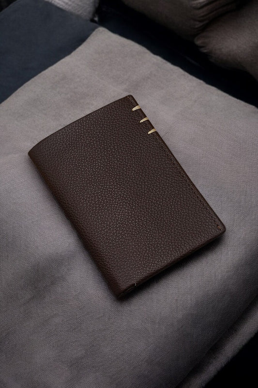 Classic brown Textured Compact Wallet – Unisex