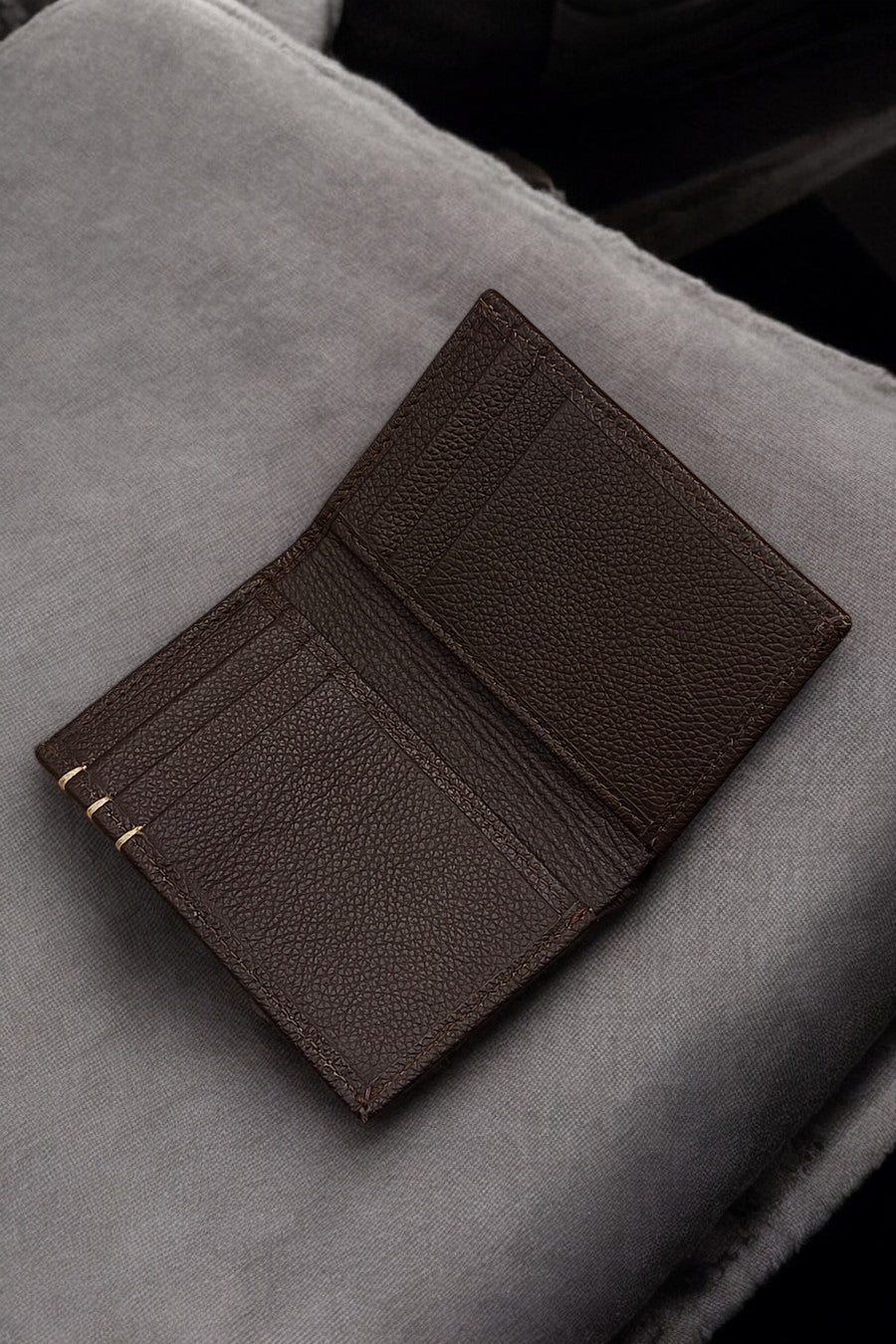 Classic brown Textured Compact Wallet – Unisex