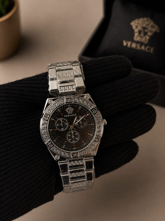Versace Black Dial Luxury Men's Watch.