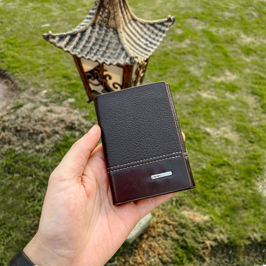 New Balebaily Coffee brown Trifold Leather Wallet