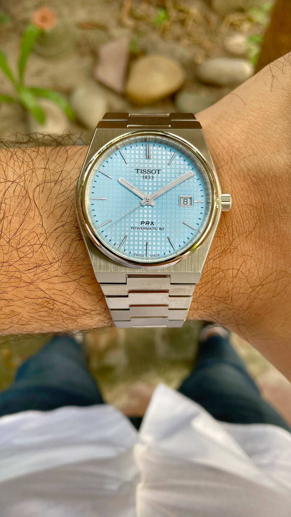 Tissot

Tissot Prx powermatic 80 Ice blue dial